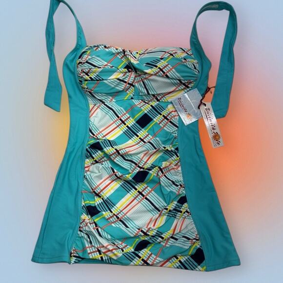 DIVINITA SOLE Women’s Medium 2 Piece TANKINI Set Swimsuit - Picture 4 of 5